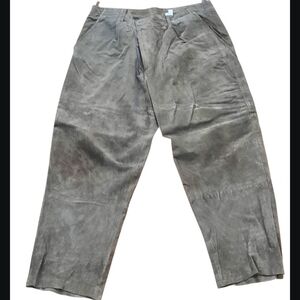 MENS VINTAGE GENELLI LEATHER PANTS MOCHA BROWN SIZE XXL